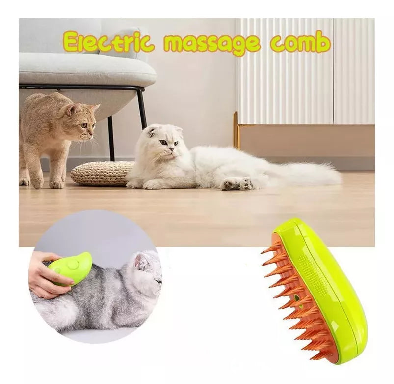 Cepillo De Vapor 3 En 1 Para Mascotas Masaje Peine Para Perros Para Gatos