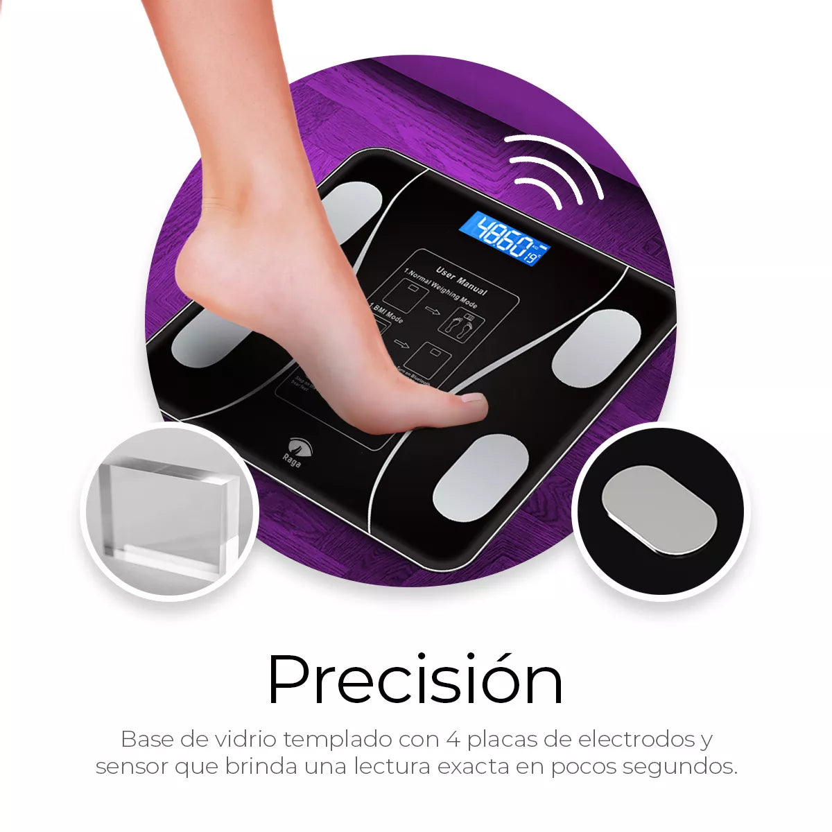 Báscula Electrónica Bluetooth Digital Inteligente De Baño