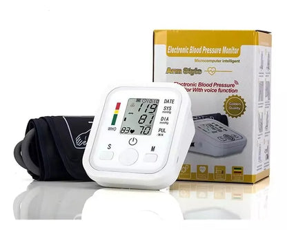 Tensiómetro Digital De Brazo Profesional Con Voz En Español Color Blanco